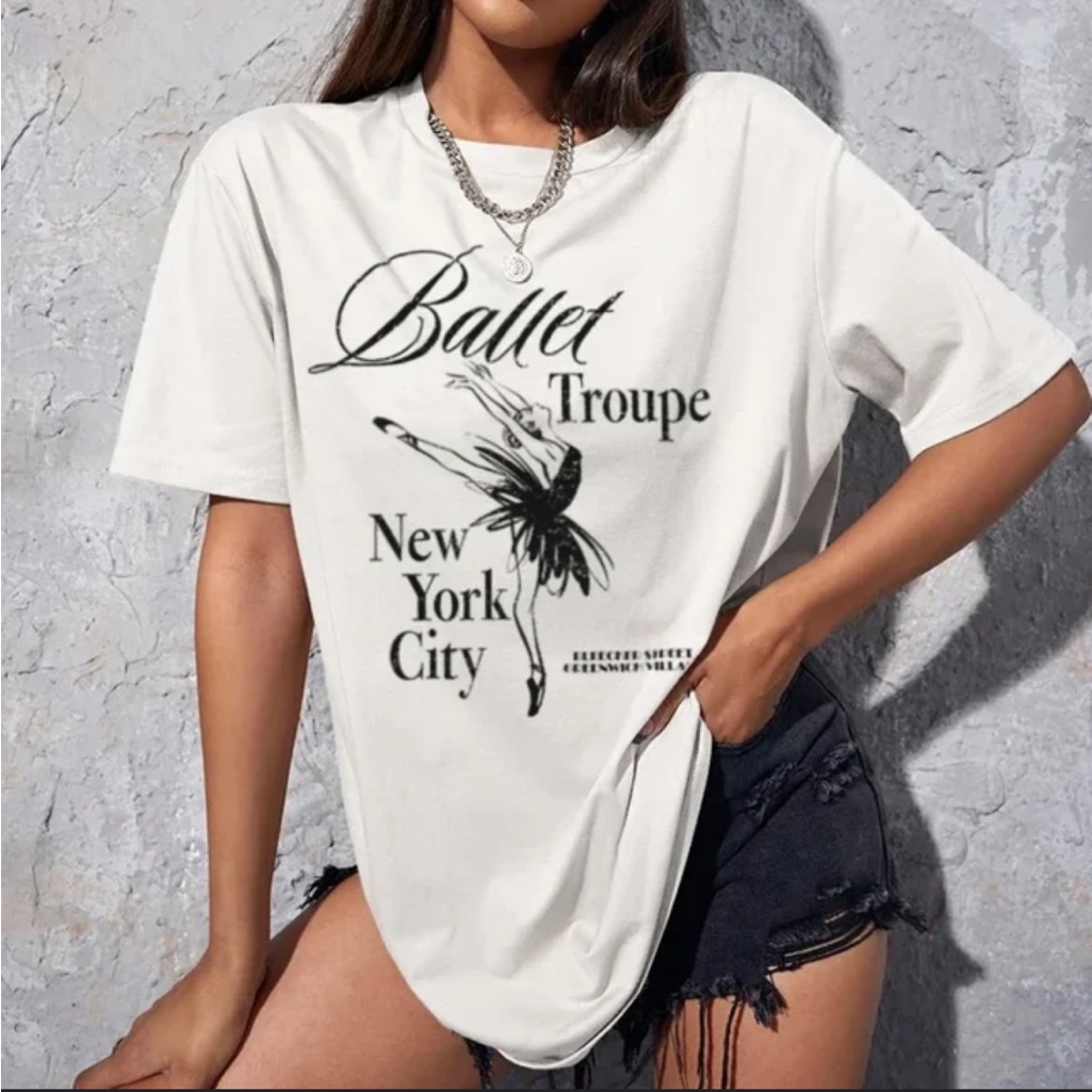 Nwt Zoe & Liv Ballet Graphic Tee In Cream Size Xxl
